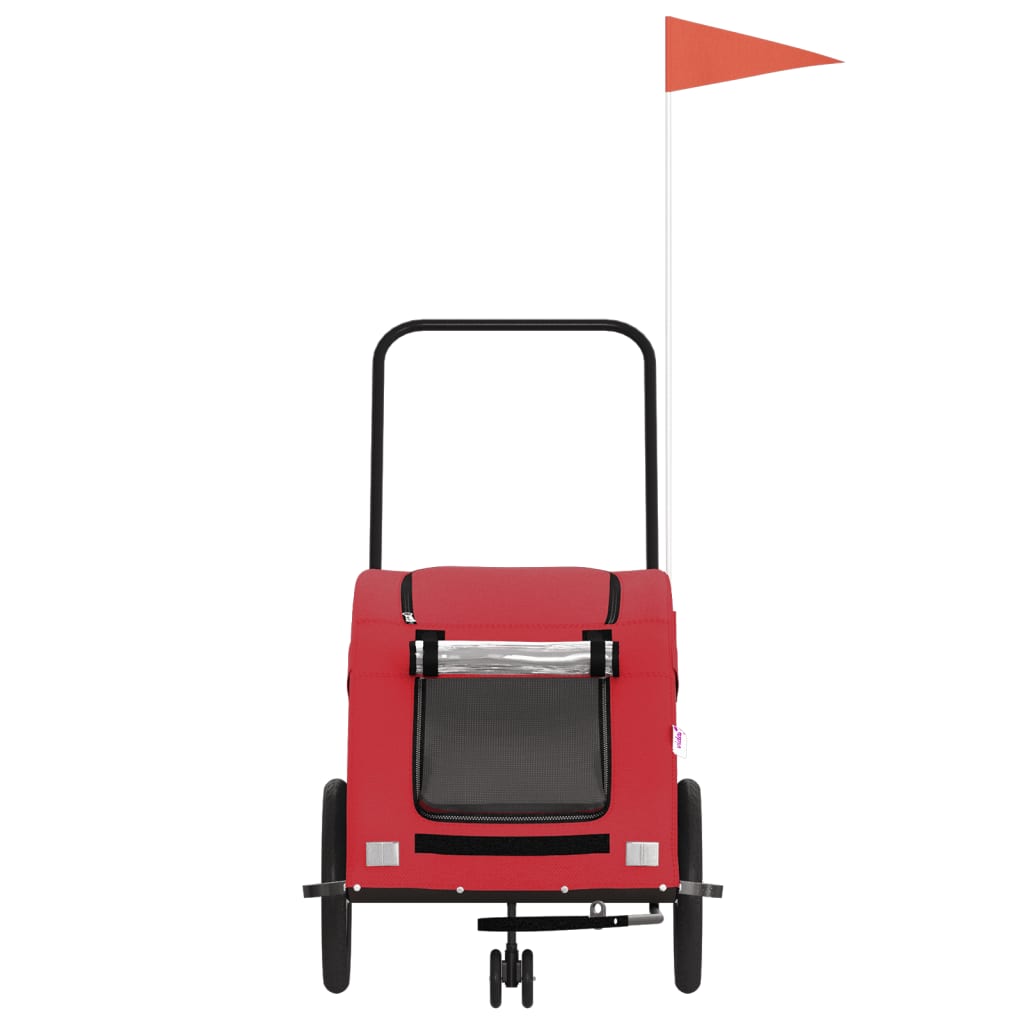 Hondenfietstrailer oxford stof en ijzer rood is nu te koop bij PeponiXL, paradijselijk wonen!