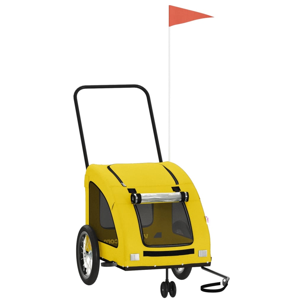 Hondenfietstrailer oxford stof en ijzer geel is nu te koop bij PeponiXL, paradijselijk wonen!
