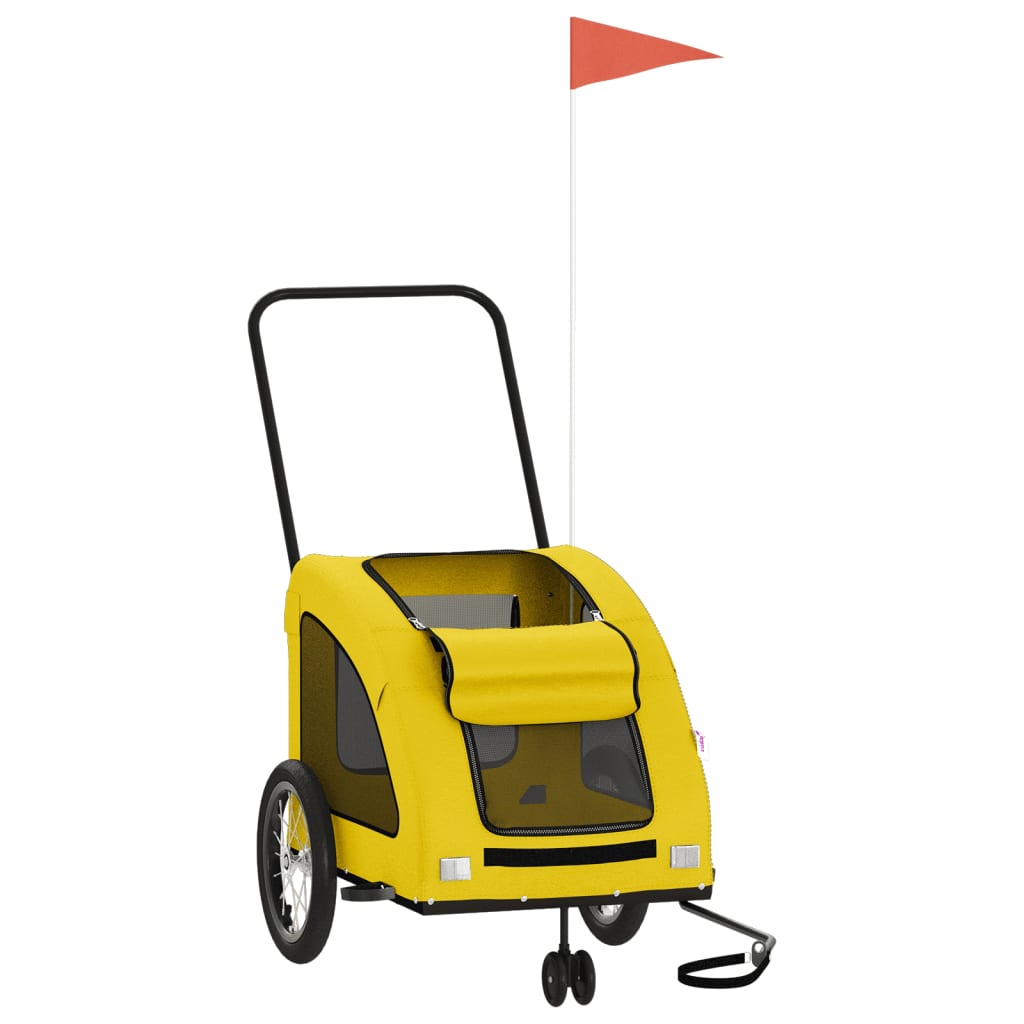Hondenfietstrailer oxford stof en ijzer geel is nu te koop bij PeponiXL, paradijselijk wonen!