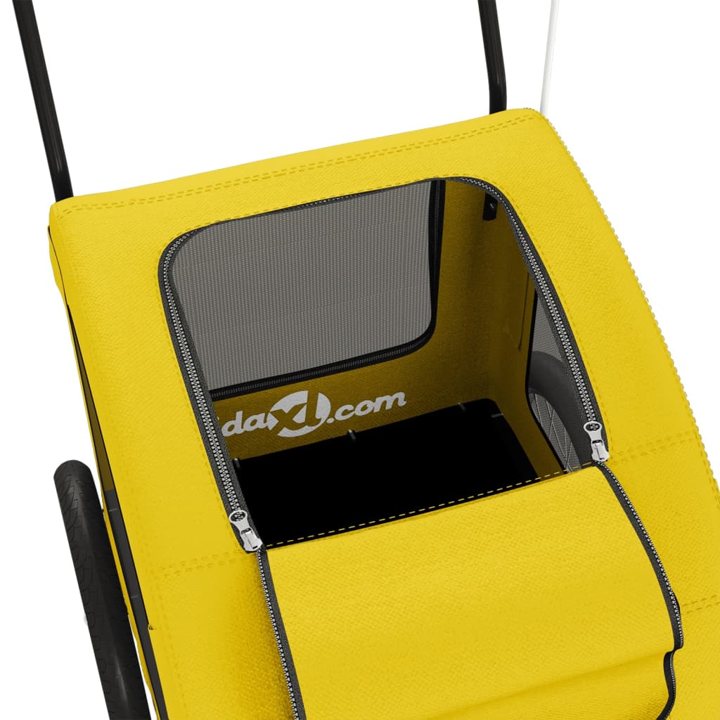 Hondenfietstrailer oxford stof en ijzer geel is nu te koop bij PeponiXL, paradijselijk wonen!