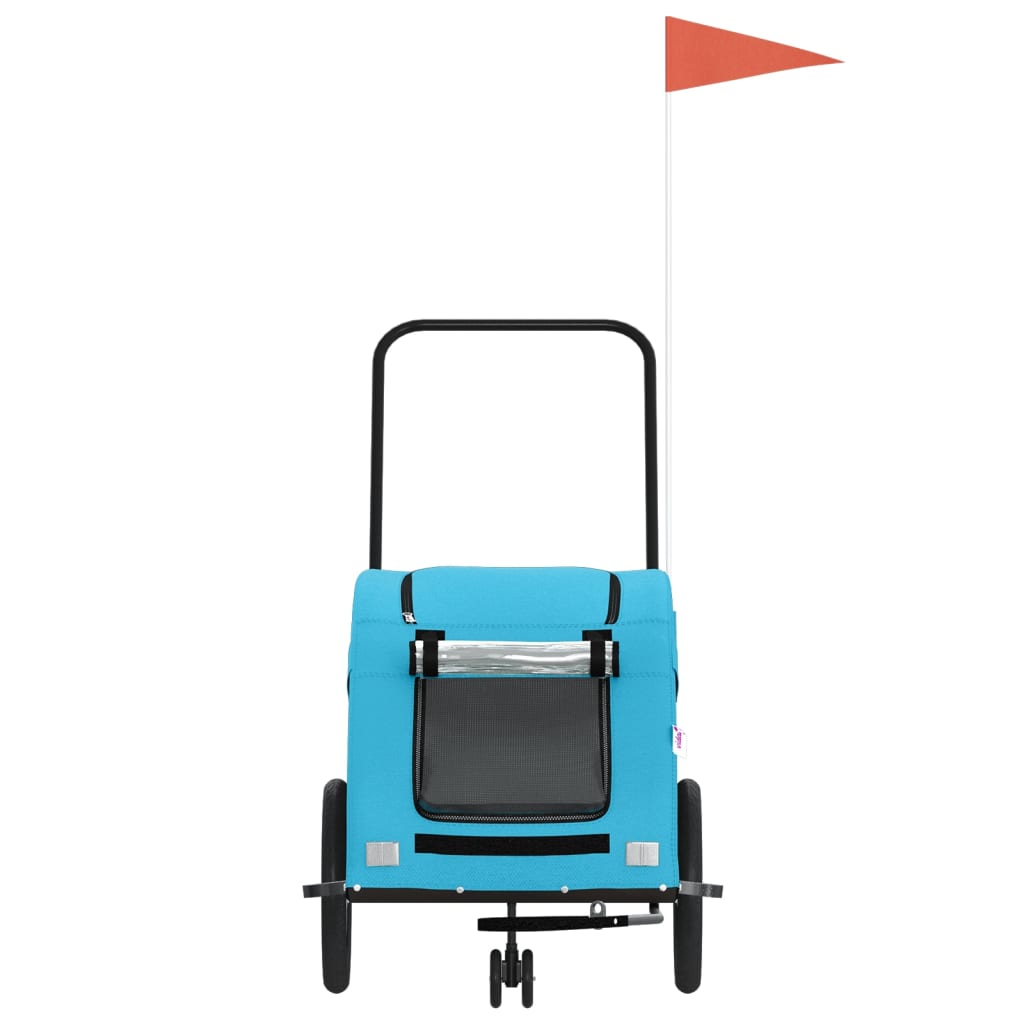 Hondenfietstrailer oxford stof en ijzer blauw is nu te koop bij PeponiXL, paradijselijk wonen!