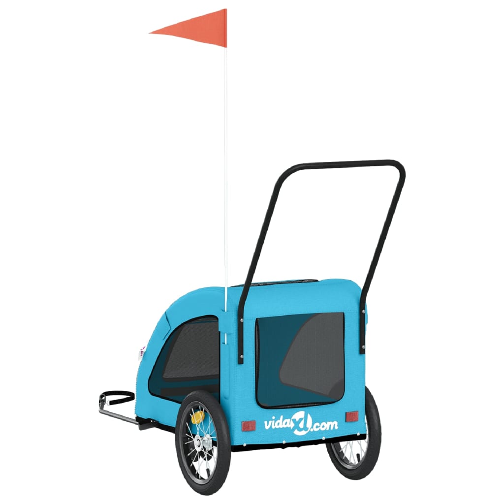 Hondenfietstrailer oxford stof en ijzer blauw is nu te koop bij PeponiXL, paradijselijk wonen!
