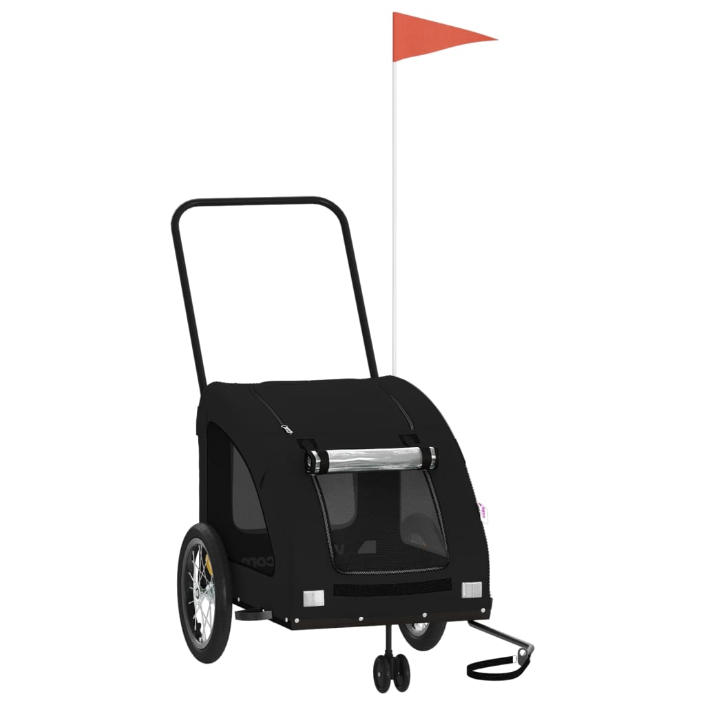 Hondenfietstrailer oxford stof en ijzer zwart is nu te koop bij PeponiXL, paradijselijk wonen!