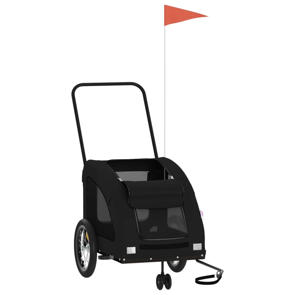 Hondenfietstrailer oxford stof en ijzer zwart is nu te koop bij PeponiXL, paradijselijk wonen!