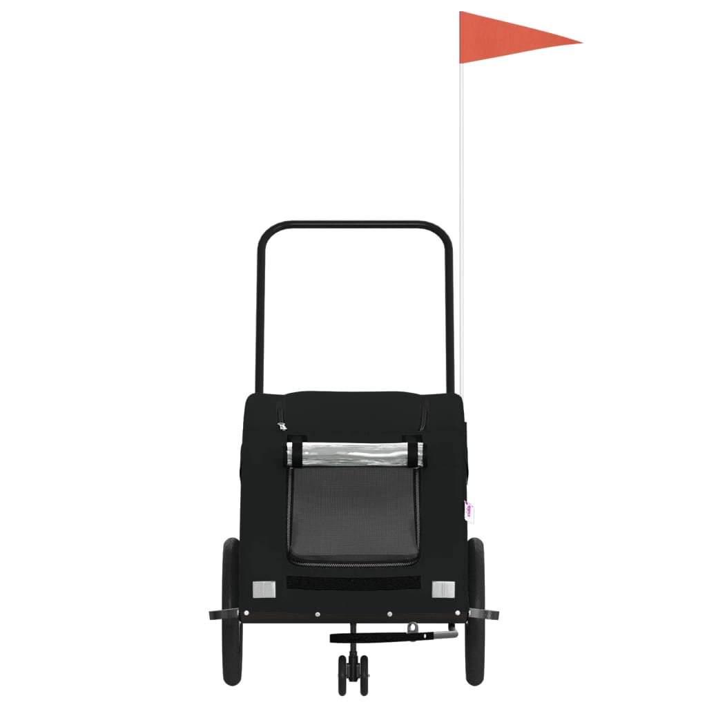 Hondenfietstrailer oxford stof en ijzer zwart is nu te koop bij PeponiXL, paradijselijk wonen!