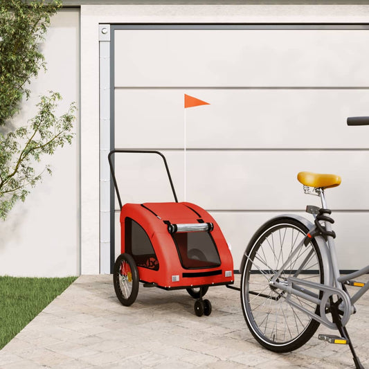 Hondenfietstrailer oxford stof en ijzer oranje en grijs is nu te koop bij PeponiXL, paradijselijk wonen!