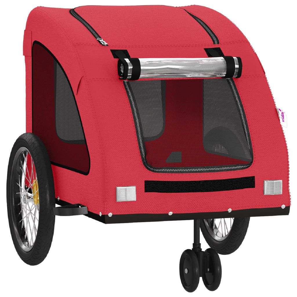 Hondenfietstrailer oxford stof en ijzer rood is nu te koop bij PeponiXL, paradijselijk wonen!