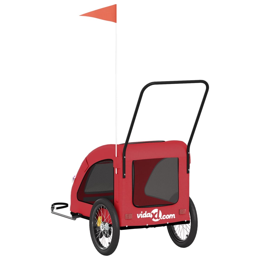 Hondenfietstrailer oxford stof en ijzer rood is nu te koop bij PeponiXL, paradijselijk wonen!