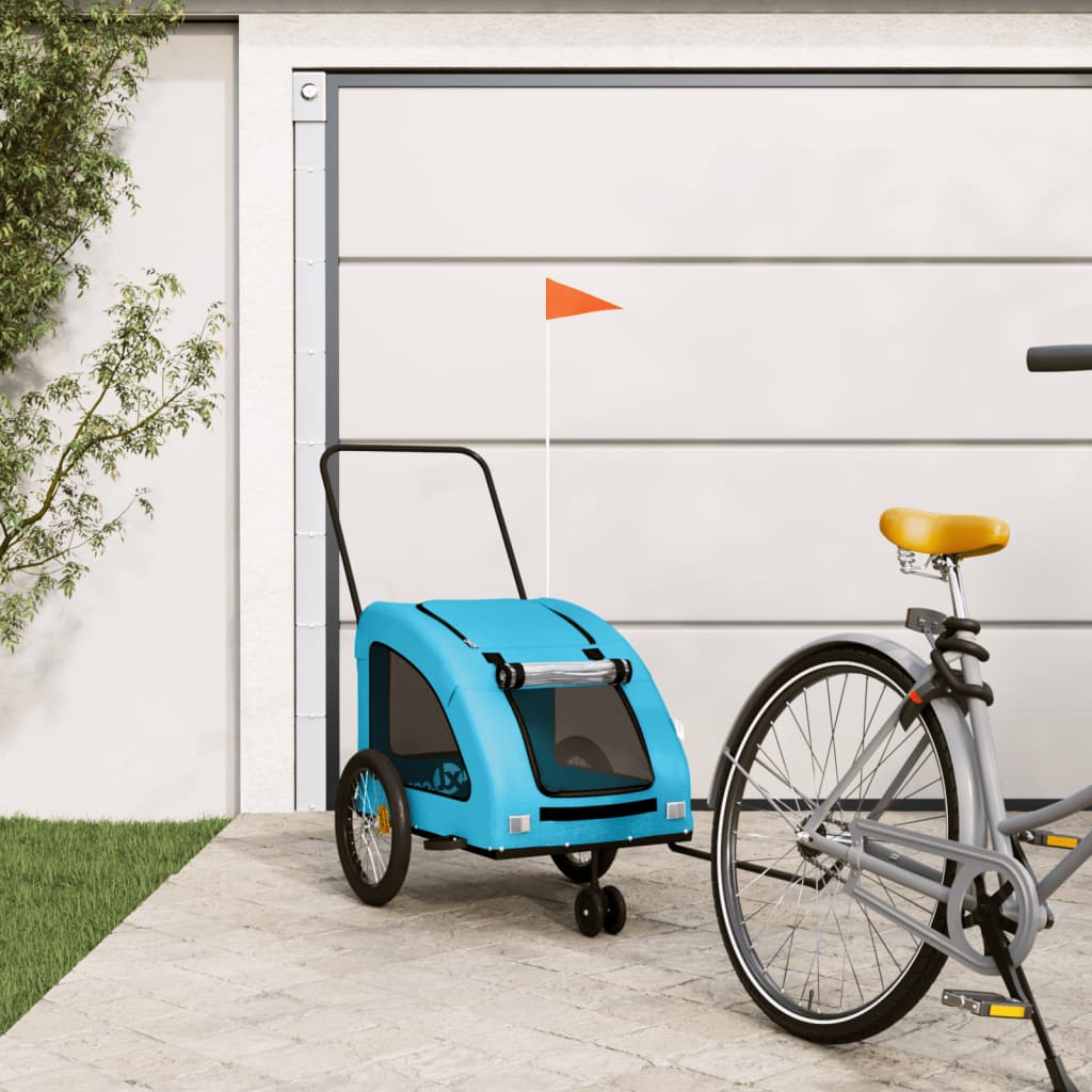 Hondenfietstrailer oxford stof en ijzer blauw is nu te koop bij PeponiXL, paradijselijk wonen!