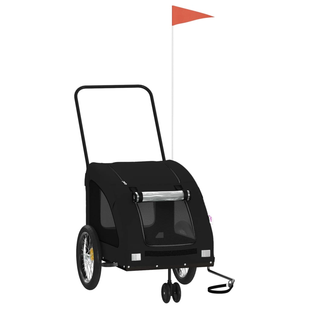 Hondenfietstrailer oxford stof en ijzer zwart is nu te koop bij PeponiXL, paradijselijk wonen!