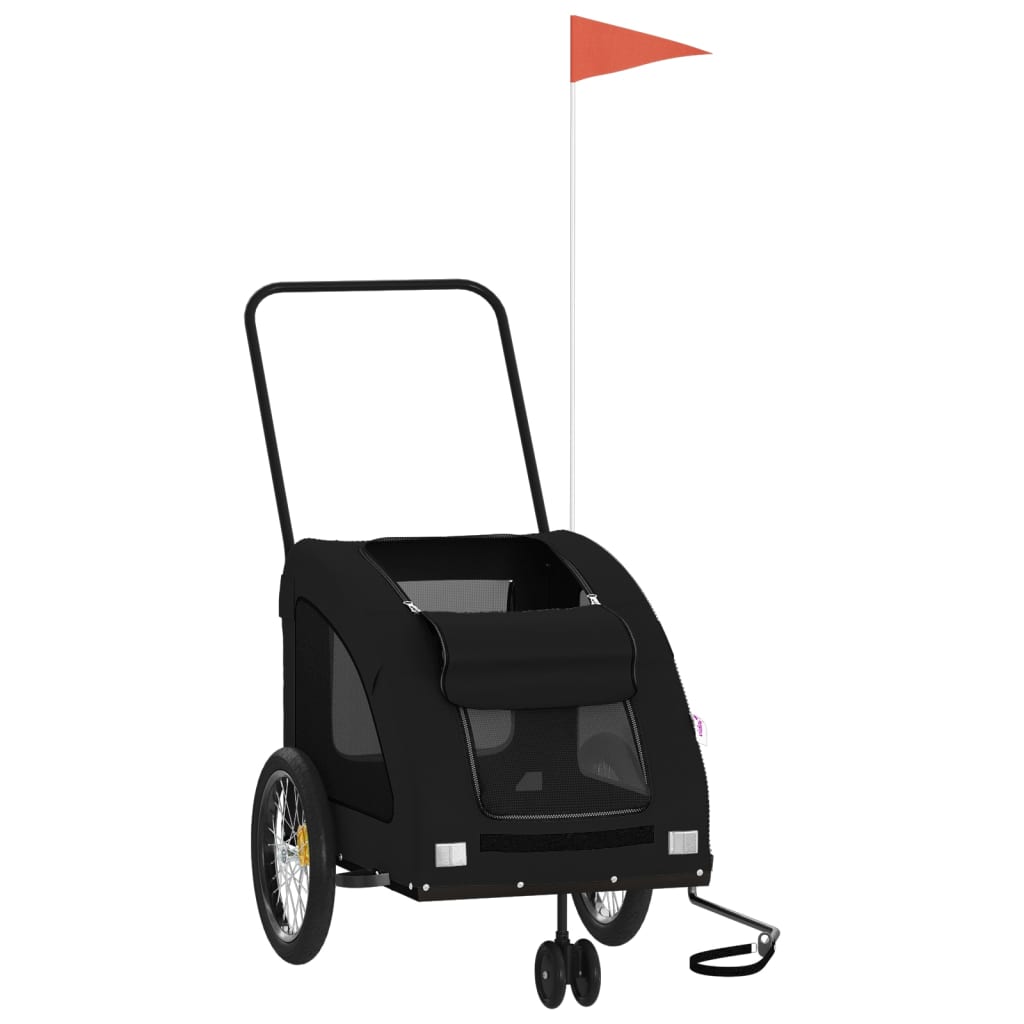 Hondenfietstrailer oxford stof en ijzer zwart is nu te koop bij PeponiXL, paradijselijk wonen!