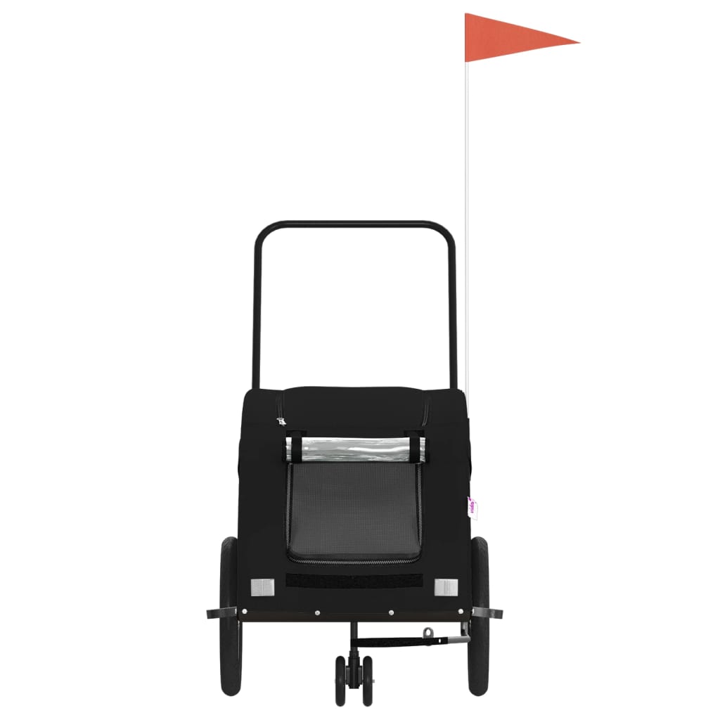 Hondenfietstrailer oxford stof en ijzer zwart is nu te koop bij PeponiXL, paradijselijk wonen!