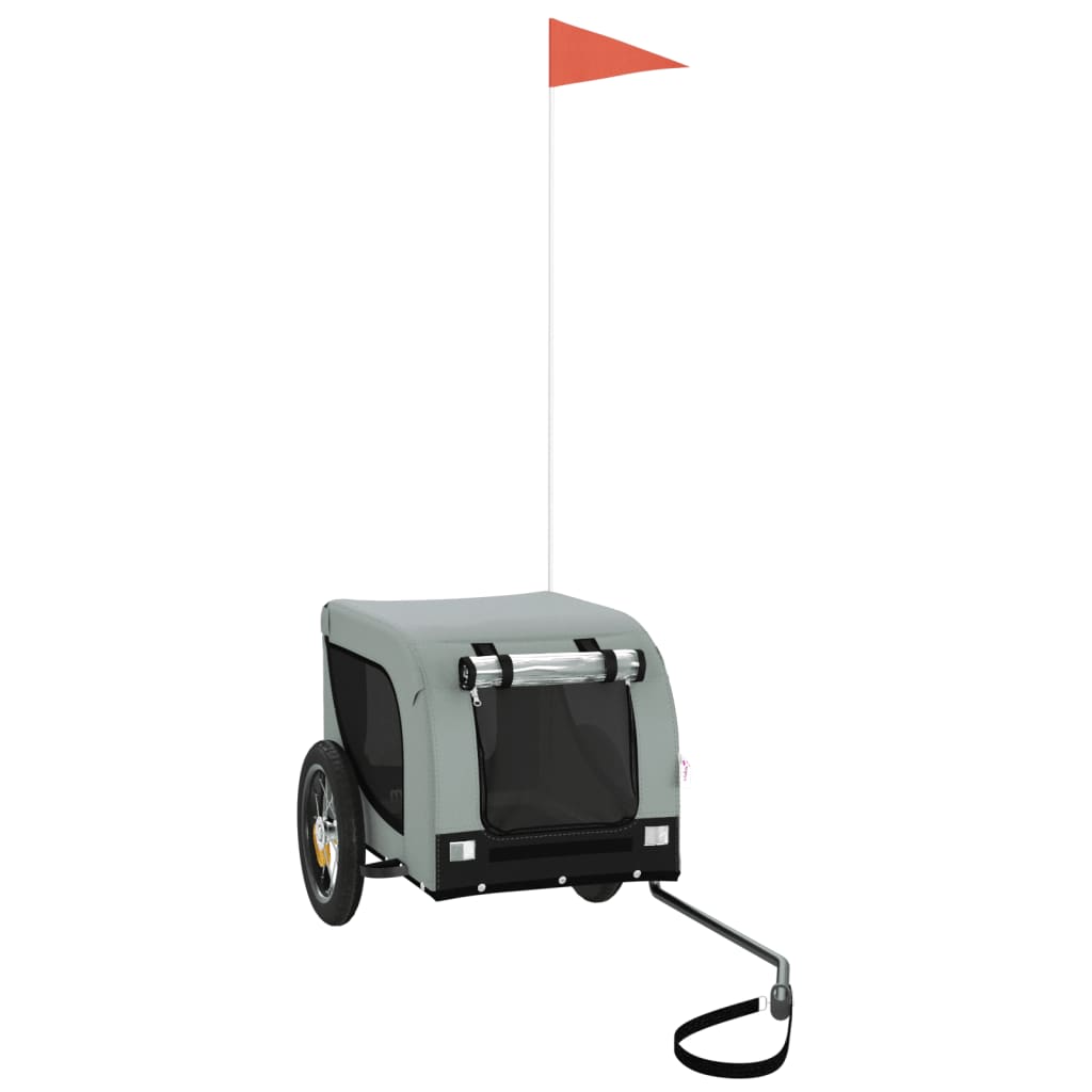 Hondenfietstrailer oxford stof en ijzer grijs en zwart is nu te koop bij PeponiXL, paradijselijk wonen!