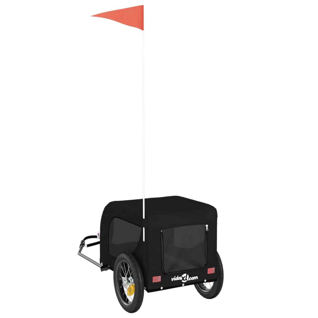 Hondenfietstrailer oxford stof en ijzer zwart is nu te koop bij PeponiXL, paradijselijk wonen!