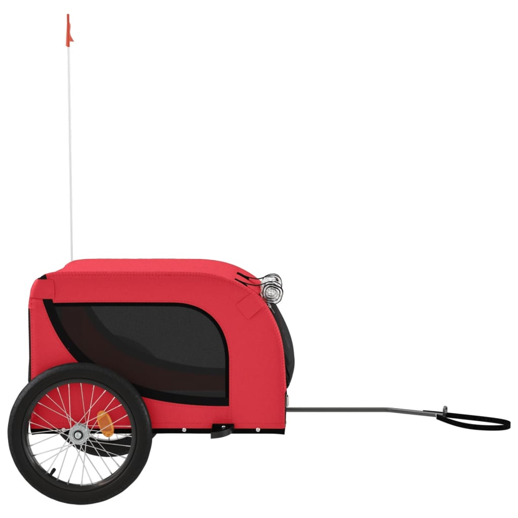 Hondenfietstrailer oxford stof en ijzer rood en zwart is nu te koop bij PeponiXL, paradijselijk wonen!