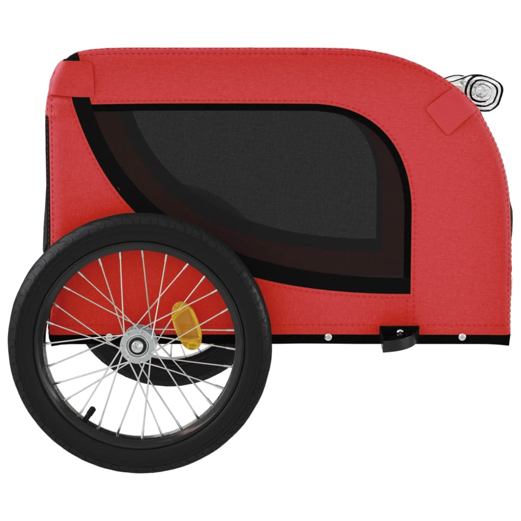 Hondenfietstrailer oxford stof en ijzer rood en zwart is nu te koop bij PeponiXL, paradijselijk wonen!