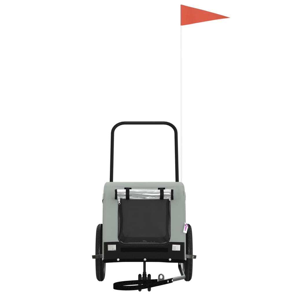 Hondenfietstrailer oxford stof en ijzer grijs en zwart is nu te koop bij PeponiXL, paradijselijk wonen!