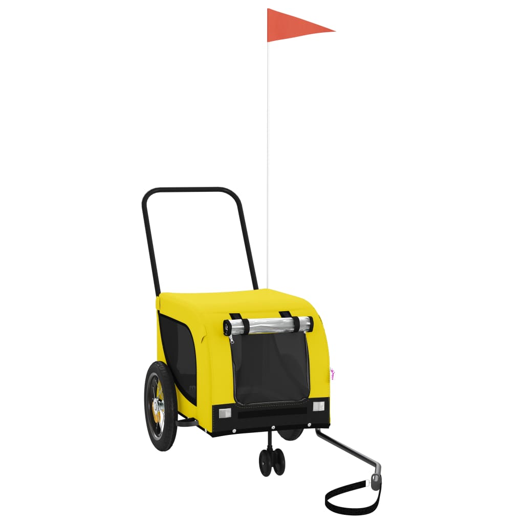 Hondenfietstrailer oxford stof en ijzer geel en zwart is nu te koop bij PeponiXL, paradijselijk wonen!