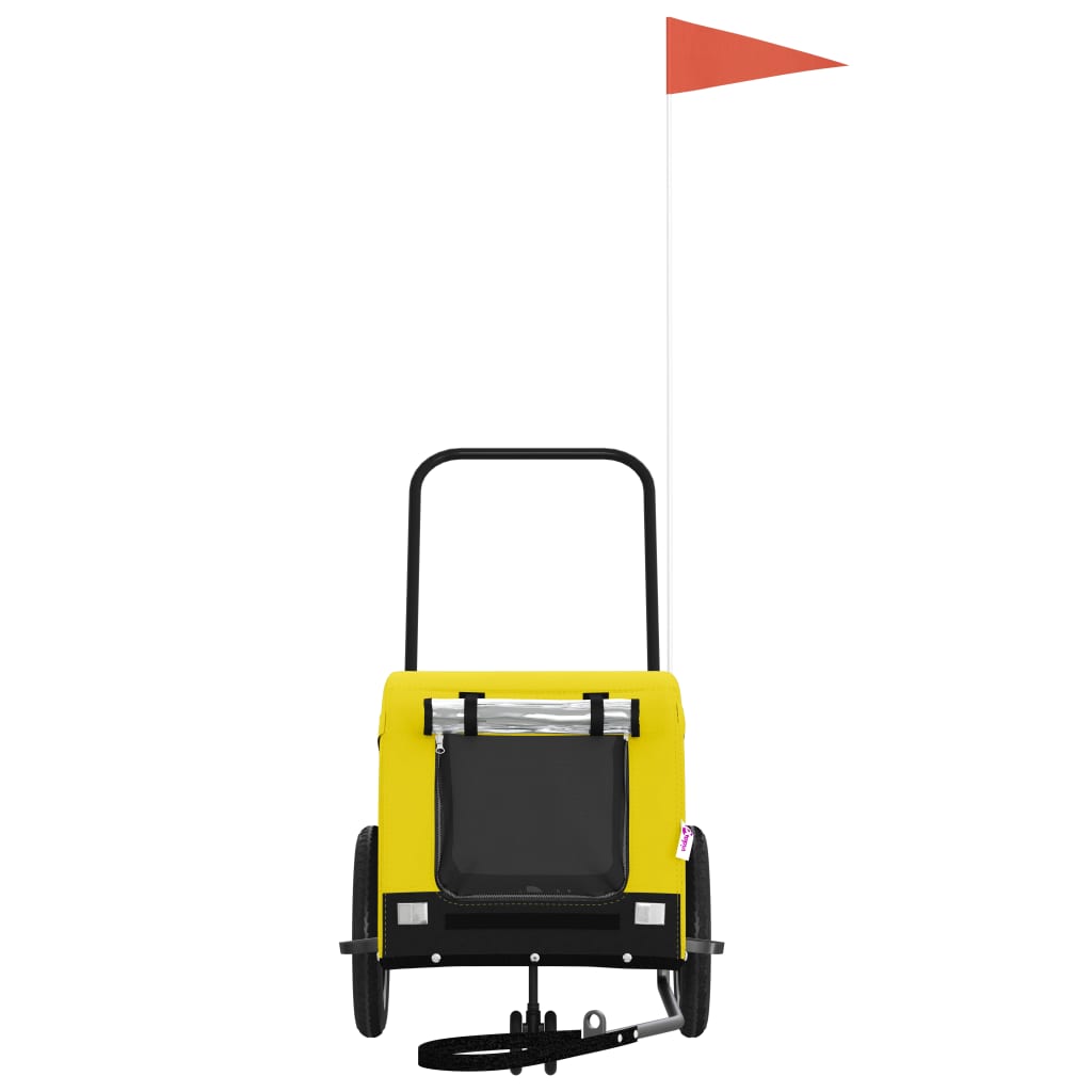 Hondenfietstrailer oxford stof en ijzer geel en zwart is nu te koop bij PeponiXL, paradijselijk wonen!