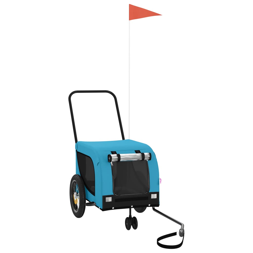 Hondenfietstrailer oxford stof en ijzer blauw en zwart is nu te koop bij PeponiXL, paradijselijk wonen!