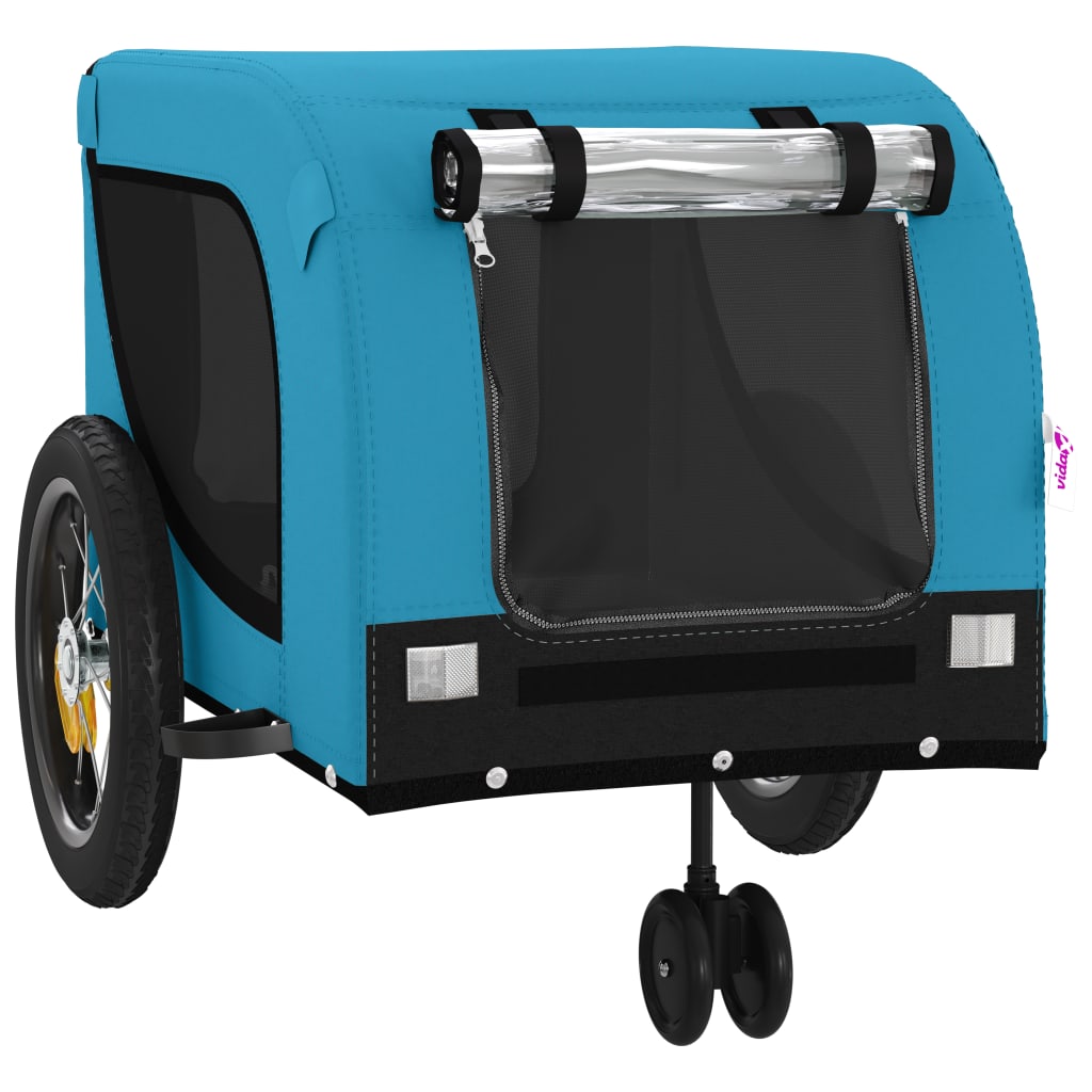 Hondenfietstrailer oxford stof en ijzer blauw en zwart is nu te koop bij PeponiXL, paradijselijk wonen!