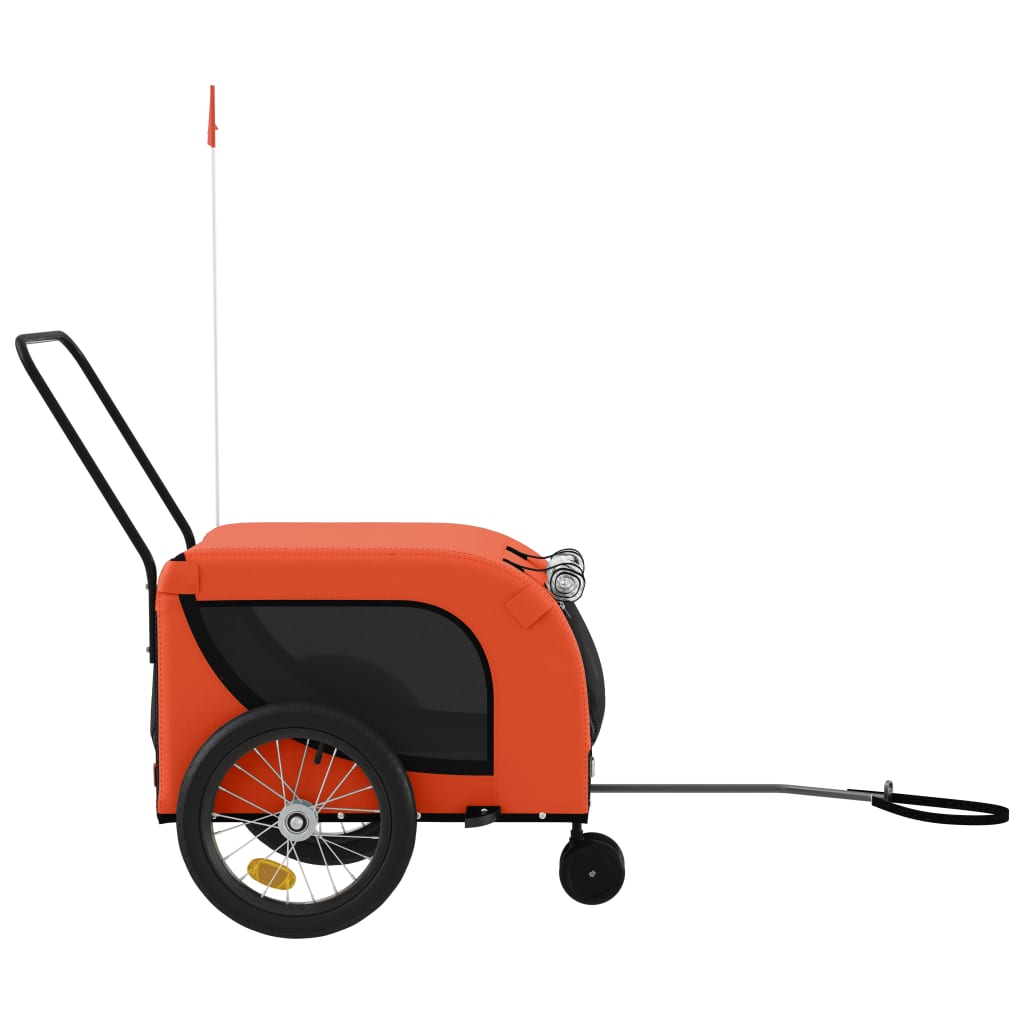 Hondenfietstrailer oxford stof en ijzer oranje en zwart is nu te koop bij PeponiXL, paradijselijk wonen!