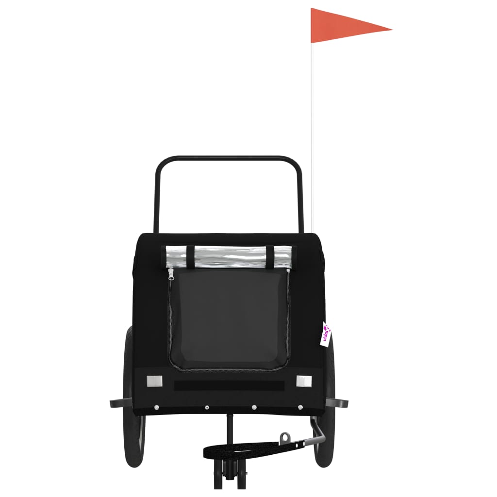 Hondenfietstrailer oxford stof en ijzer zwart is nu te koop bij PeponiXL, paradijselijk wonen!