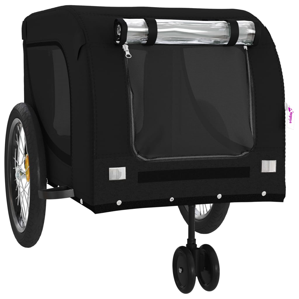 Hondenfietstrailer oxford stof en ijzer zwart is nu te koop bij PeponiXL, paradijselijk wonen!
