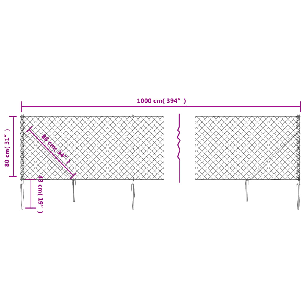 Gaashek met grondankers 0,8x10 m groen is nu te koop bij PeponiXL, paradijselijk wonen!