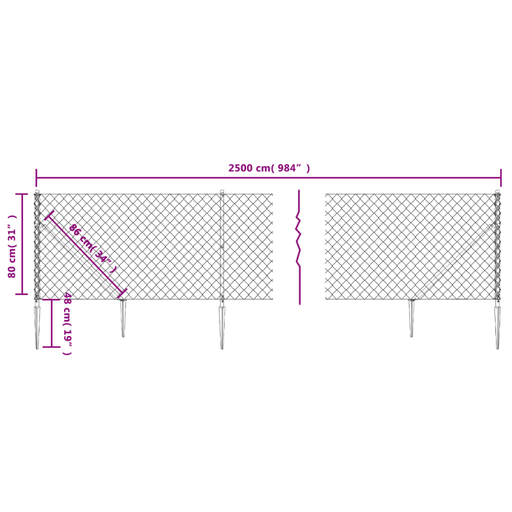 Gaashek met grondankers 0,8x25 m groen is nu te koop bij PeponiXL, paradijselijk wonen!