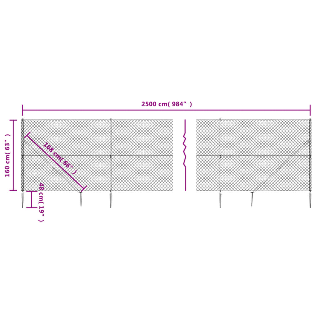 Gaashek met grondankers 1,6x25 m antracietkleurig is nu te koop bij PeponiXL, paradijselijk wonen!