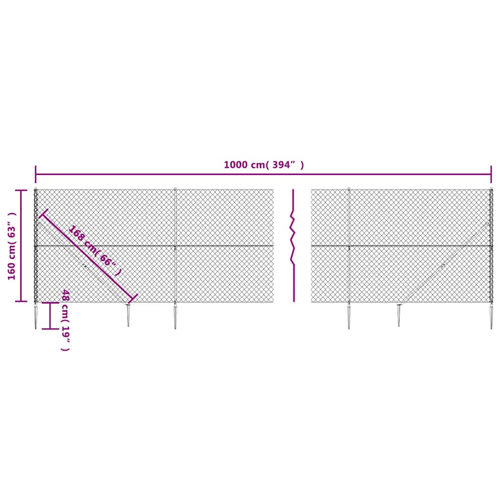 Gaashek met grondankers 1,6x10 m zilverkleurig is nu te koop bij PeponiXL, paradijselijk wonen!
