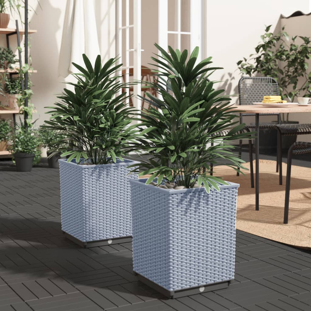 Plantenbakken 2 st 30x30x37 cm polypropeen lichtgrijs is nu te koop bij PeponiXL, paradijselijk wonen!