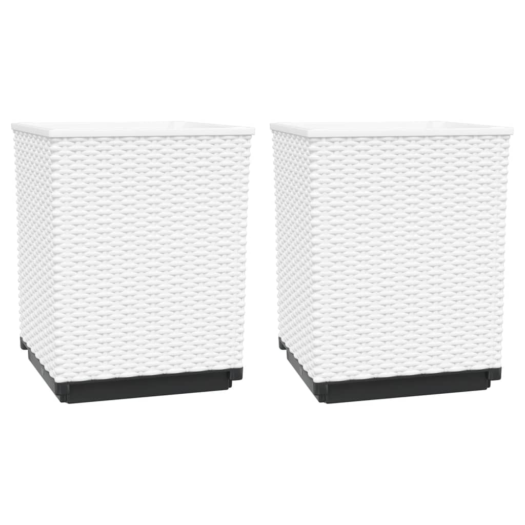 Plantenbakken 2 st 30x30x37 cm polypropeen wit is nu te koop bij PeponiXL, paradijselijk wonen!