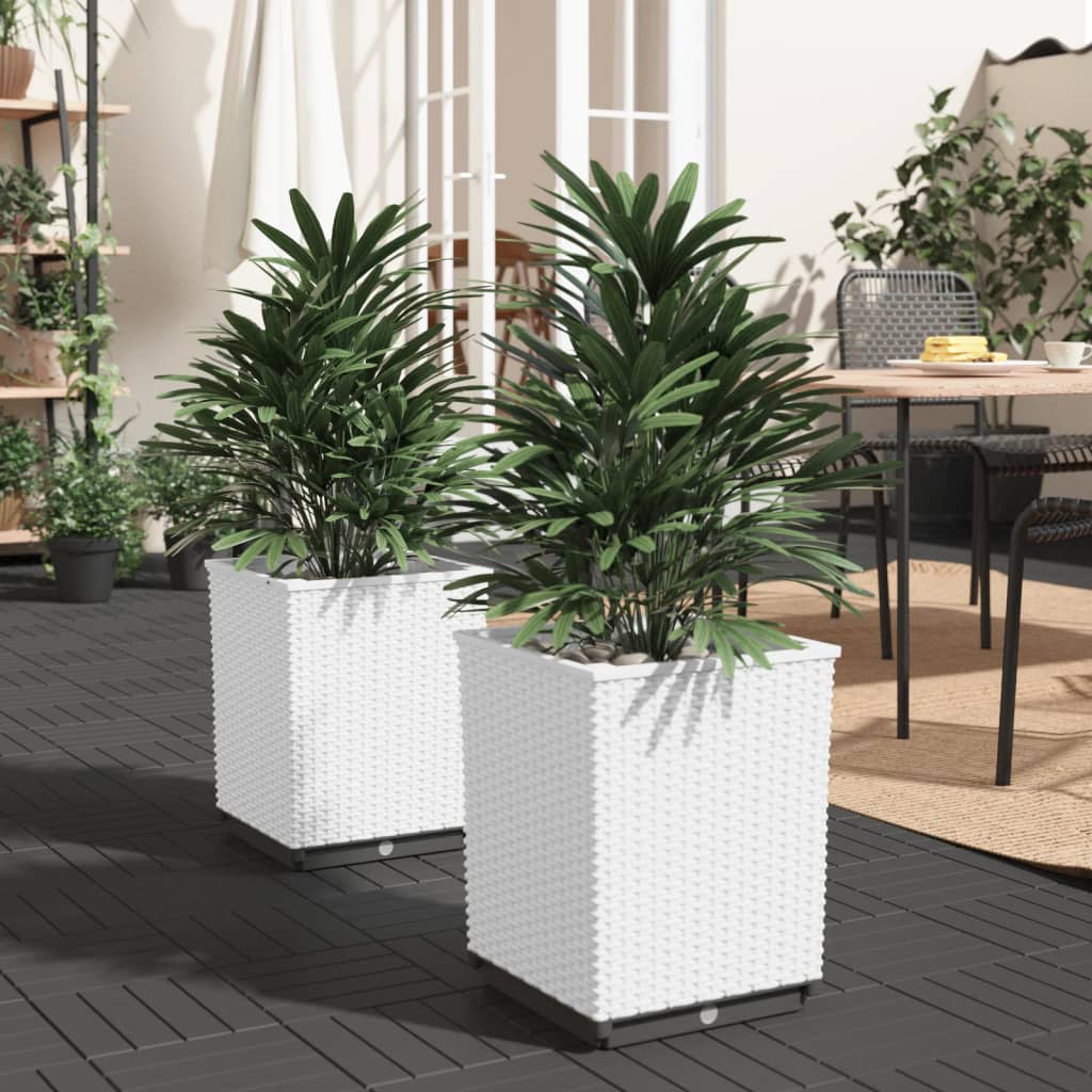 Plantenbakken 2 st 30x30x37 cm polypropeen wit is nu te koop bij PeponiXL, paradijselijk wonen!