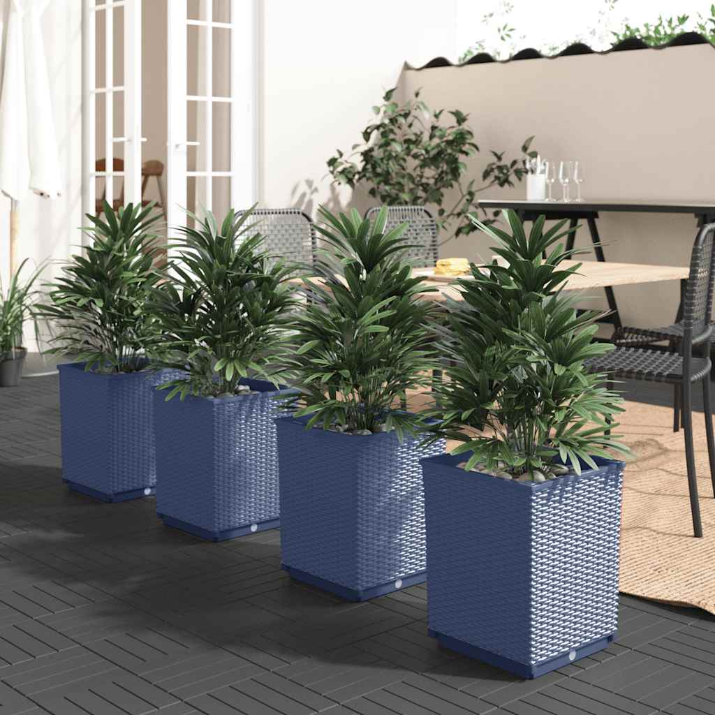 Plantenbakken 4 st 30x30x37 cm polypropeen blauwgrijs is nu te koop bij PeponiXL, paradijselijk wonen!