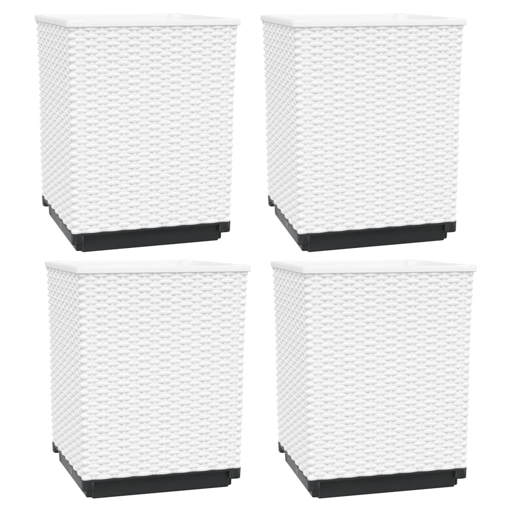 Plantenbakken 4 st 30x30x37 cm polypropeen wit is nu te koop bij PeponiXL, paradijselijk wonen!