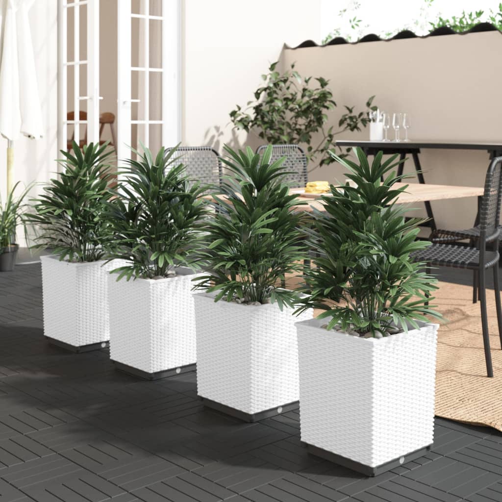 Plantenbakken 4 st 30x30x37 cm polypropeen wit is nu te koop bij PeponiXL, paradijselijk wonen!