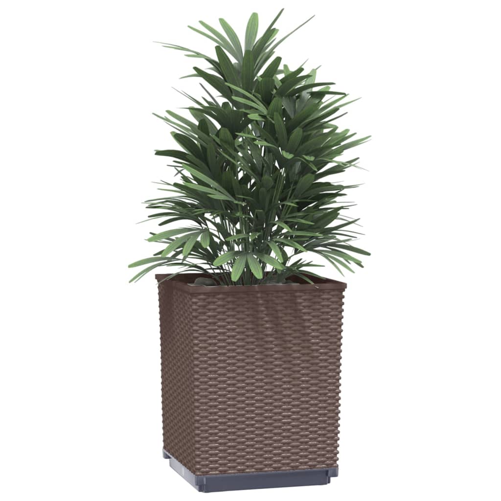 Plantenbakken 4 st 30x30x37 cm polypropeen bruin is nu te koop bij PeponiXL, paradijselijk wonen!