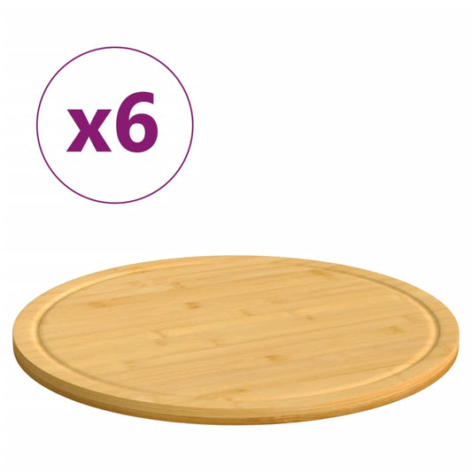 Snijplanken 6 st Ø30x1,5 cm bamboe is nu te koop bij PeponiXL, paradijselijk wonen!