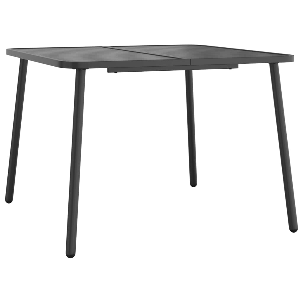 Tuintafel 100x100x71 cm staal antracietkleurig is nu te koop bij PeponiXL, paradijselijk wonen!