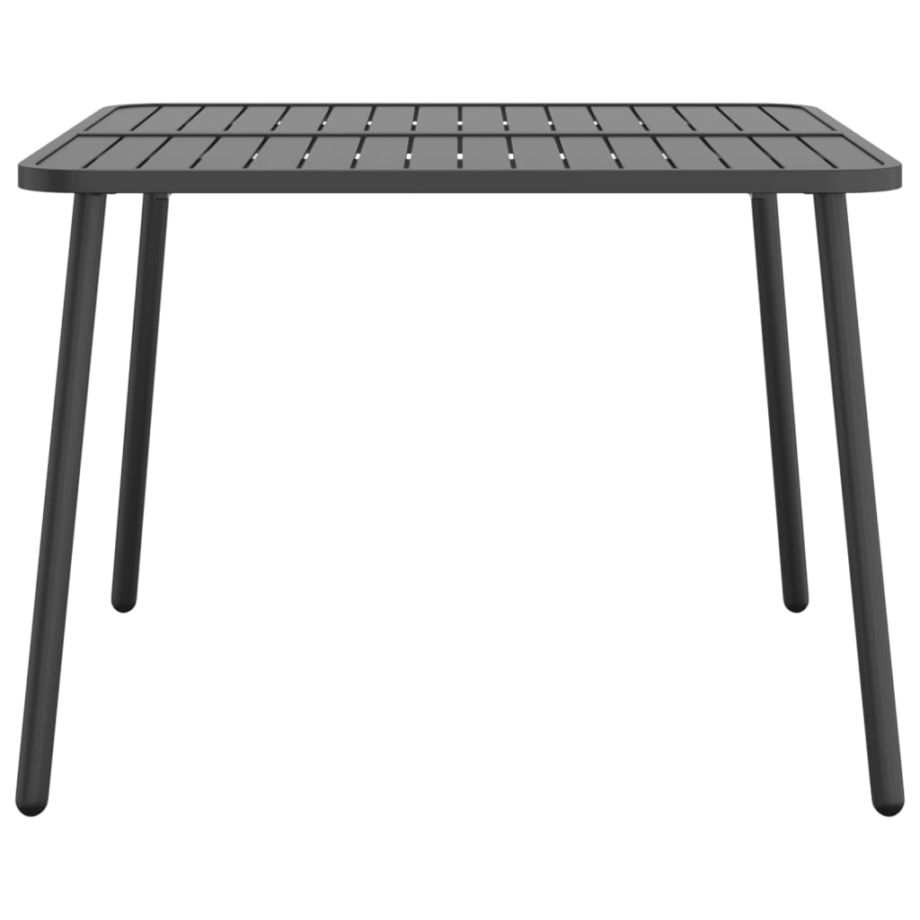 Tuintafel 100x100x71 cm staal antracietkleurig is nu te koop bij PeponiXL, paradijselijk wonen!