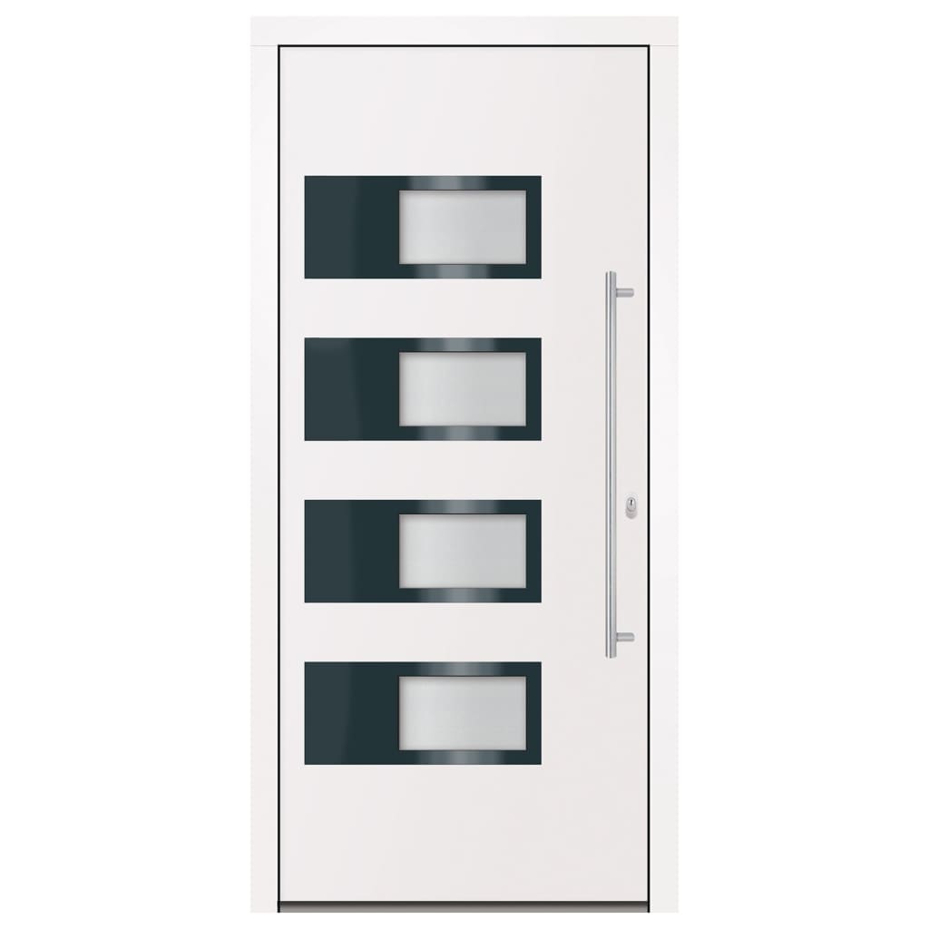Voordeur 100x210 cm aluminium en PVC wit is nu te koop bij PeponiXL, paradijselijk wonen!