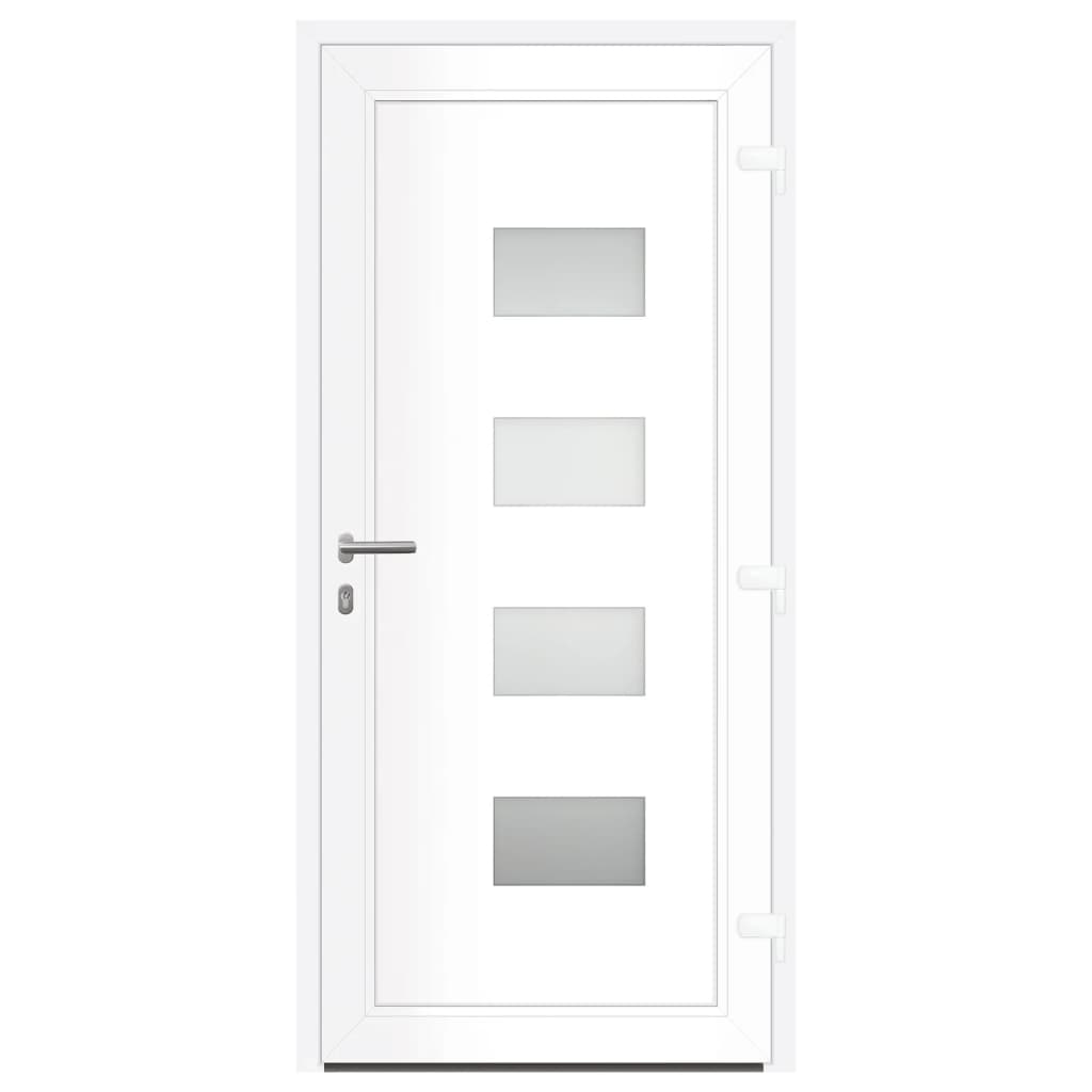 Voordeur 100x210 cm aluminium en PVC wit is nu te koop bij PeponiXL, paradijselijk wonen!