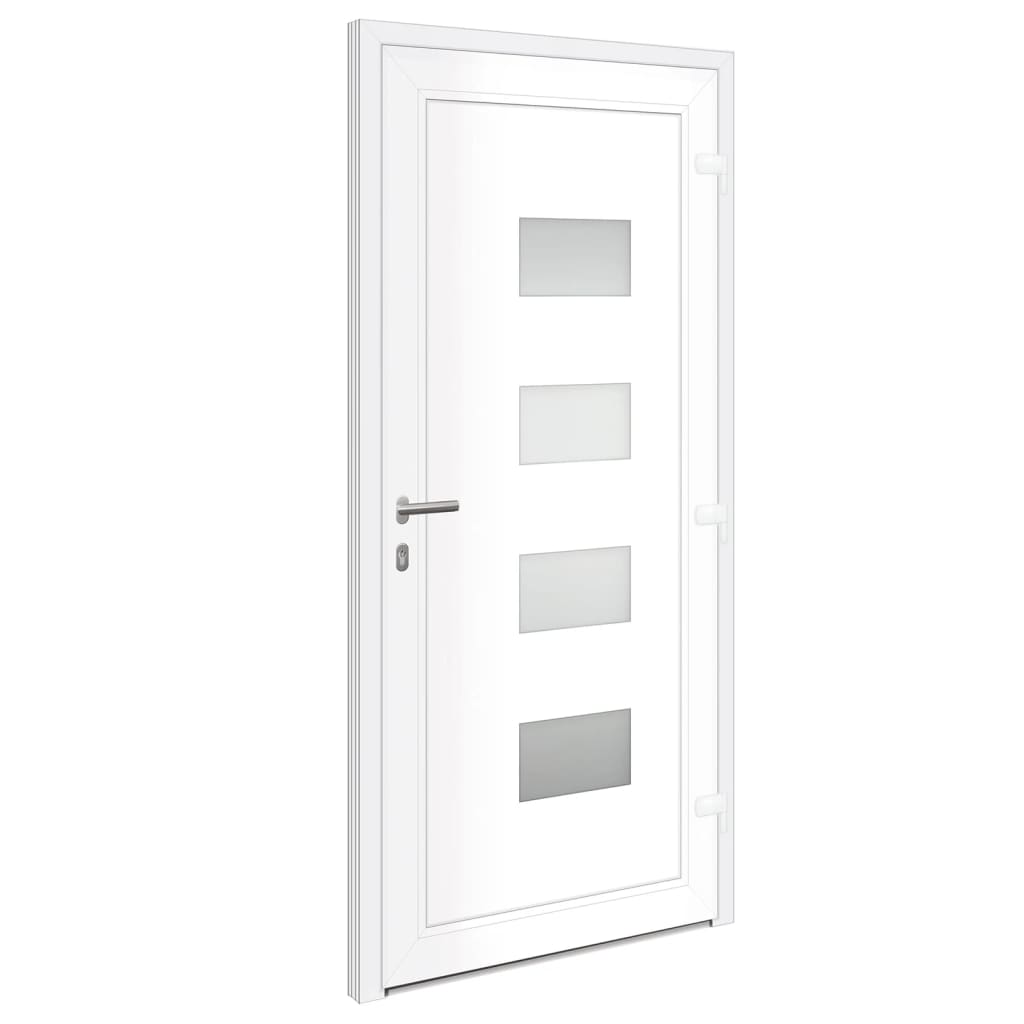 Voordeur 100x210 cm aluminium en PVC wit is nu te koop bij PeponiXL, paradijselijk wonen!