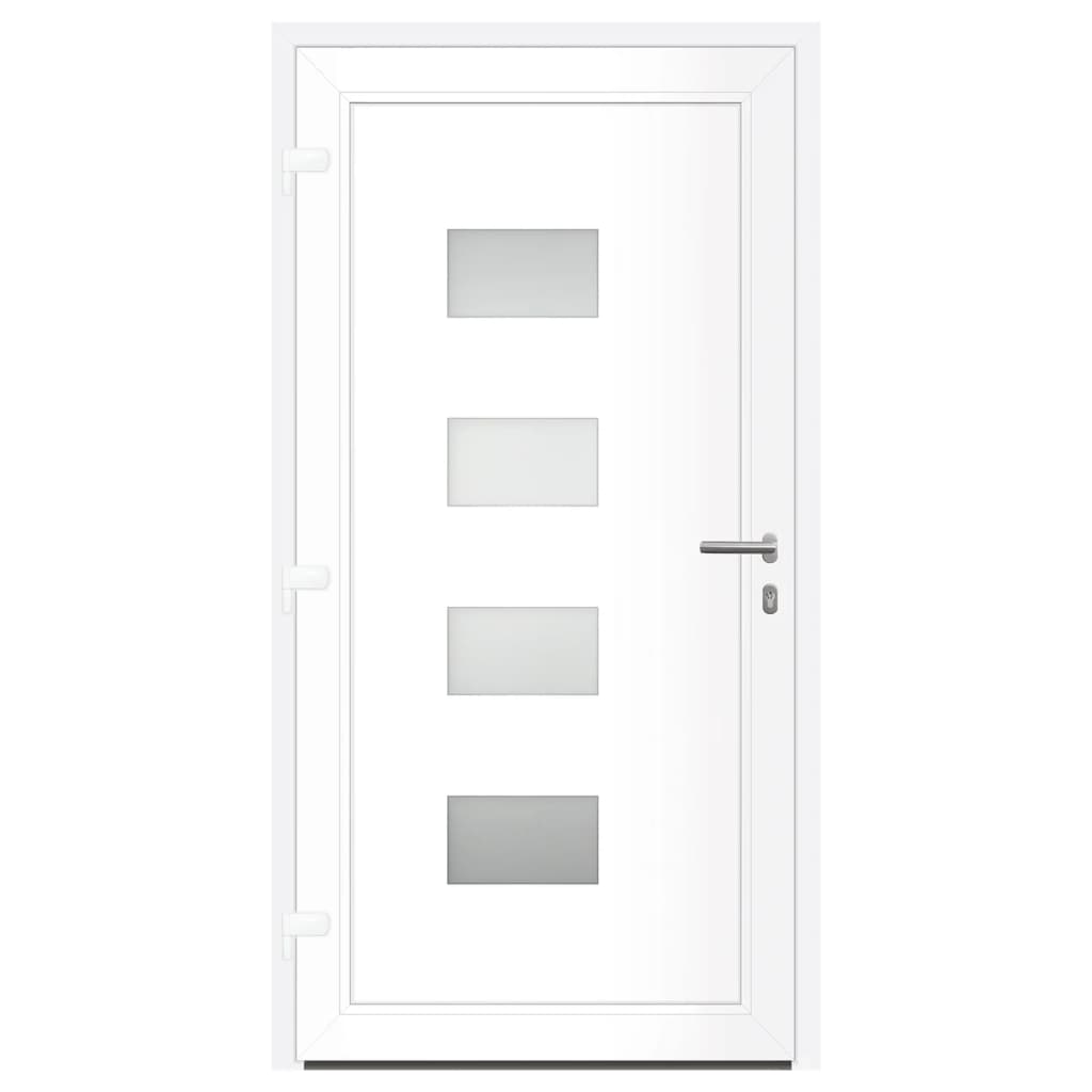 Voordeur 100x200 cm aluminium en PVC wit is nu te koop bij PeponiXL, paradijselijk wonen!