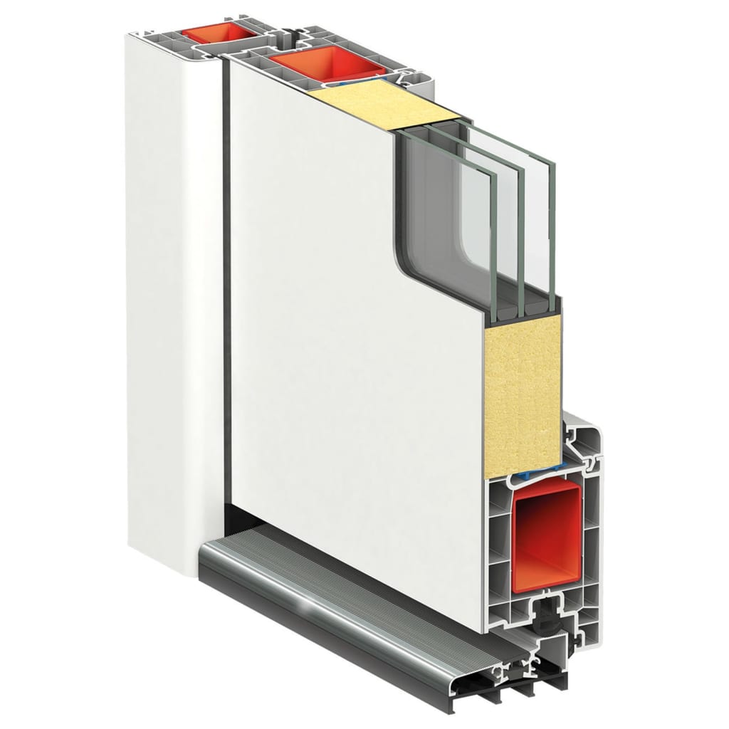 Voordeur 110x210 cm aluminium en PVC wit is nu te koop bij PeponiXL, paradijselijk wonen!