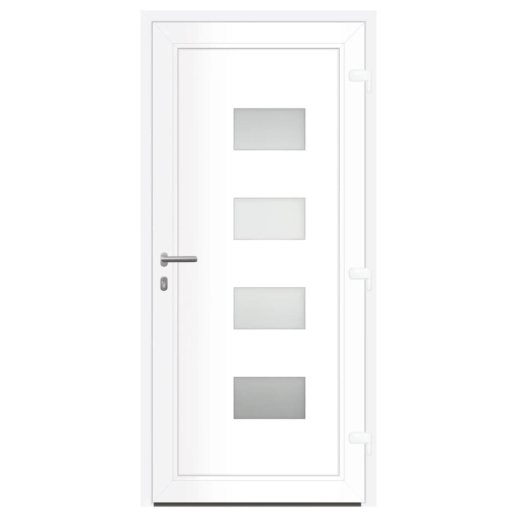 Voordeur 100x210 cm aluminium en PVC antracietkleurig is nu te koop bij PeponiXL, paradijselijk wonen!