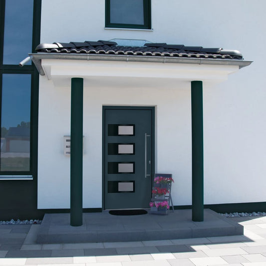 Voordeur 100x210 cm aluminium en PVC antracietkleurig is nu te koop bij PeponiXL, paradijselijk wonen!