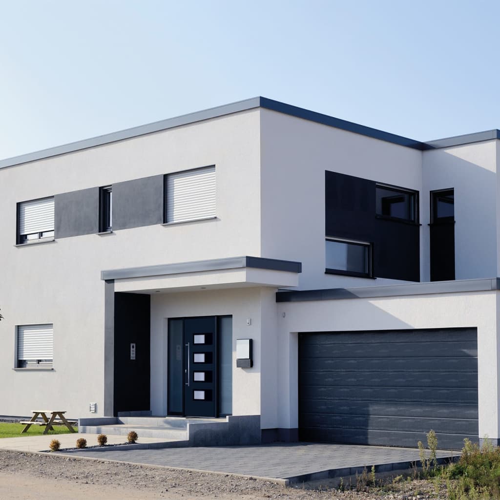 Voordeur 100x200 cm aluminium en PVC antracietkleurig is nu te koop bij PeponiXL, paradijselijk wonen!